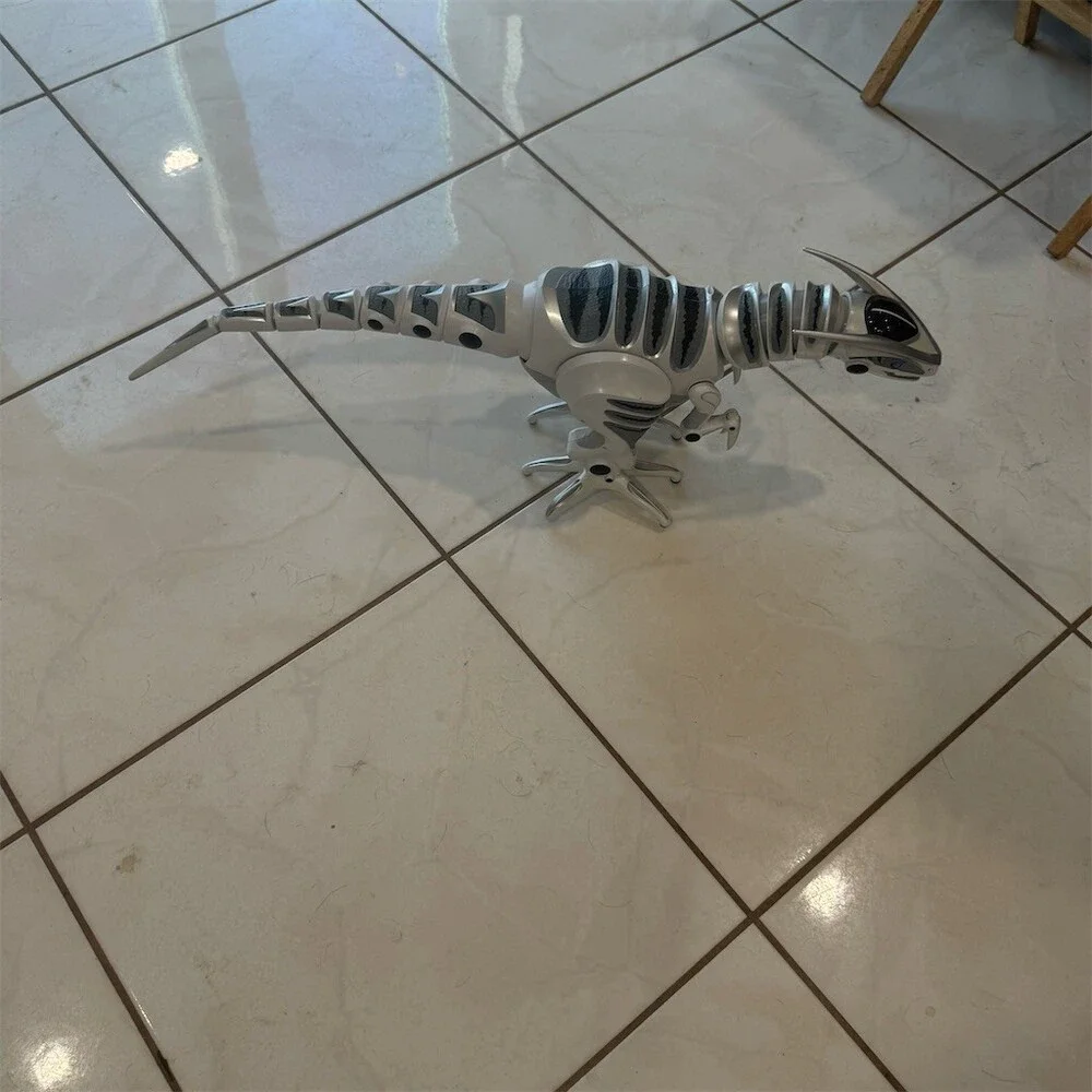 WowWee Roboraptor X Interactive Robotic Dinosaur Robot Toy Silver Gray